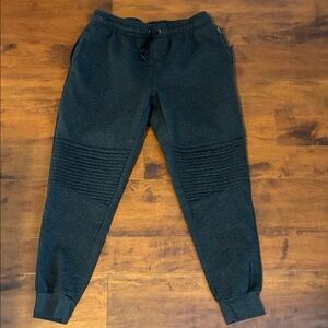 Charcoal gray jogger sweatpants with cool look